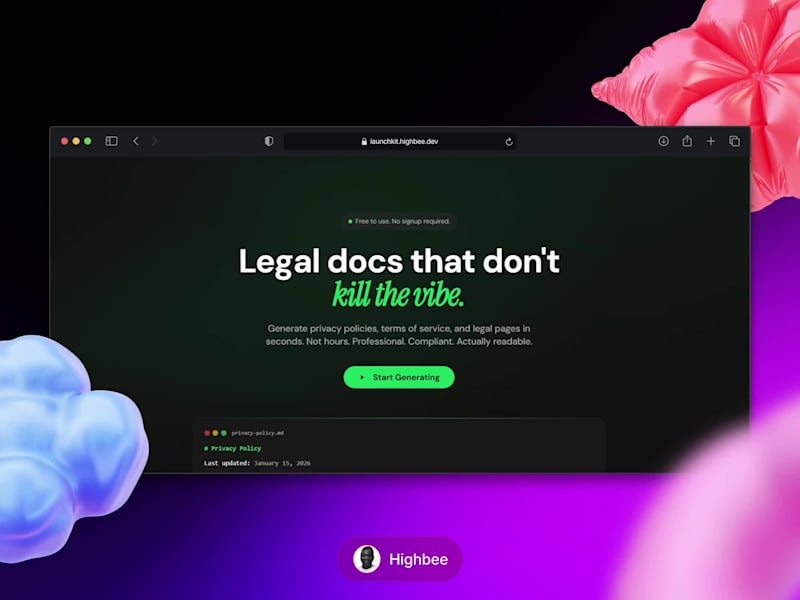 Cover image for Spotify-Inspired Legal Document Generator
