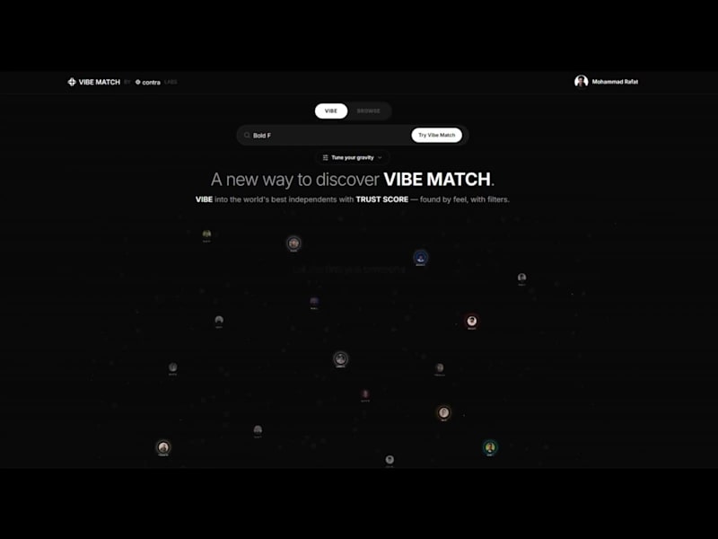 Cover image for Discover Freelancers with Contra's VIBE Match & Trust Scores