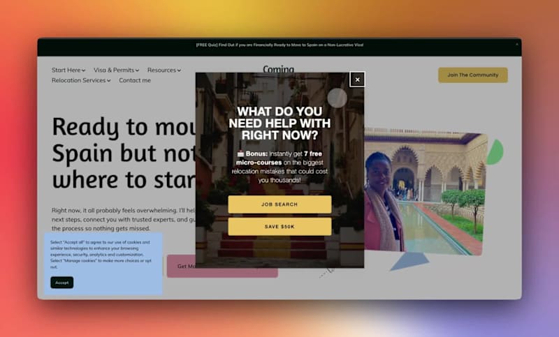 Cover image for Squarespace Website Redesign for Coming to Spain