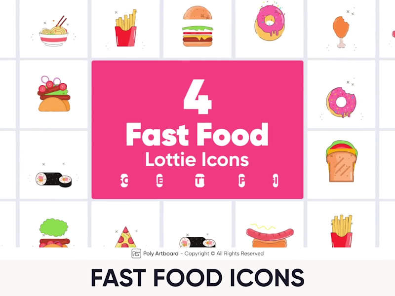 Cover image for Fast Food Lottie Icons Pack