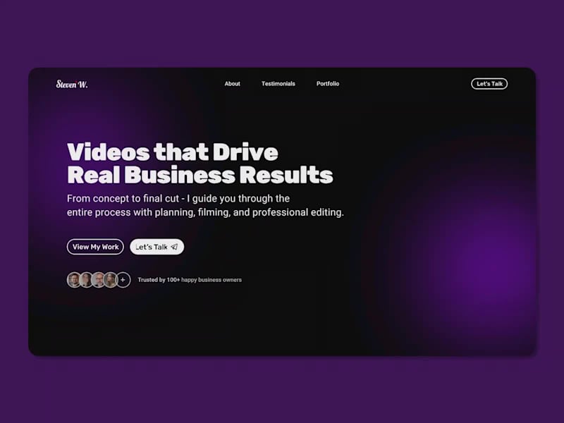 Cover image for Purple-Themed Videography Website Design