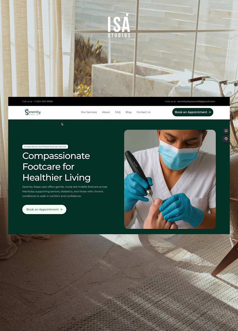 Cover image for Serenity Steps Care - Framer Website & Booking Integration