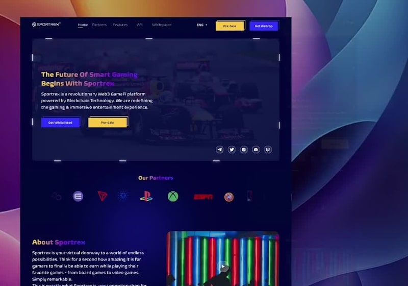 Cover image for Sportrex GameFi Platform UX/UI Design