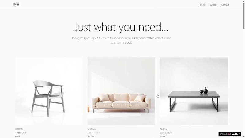 Cover image for Just built this minimalist site with Lovable.