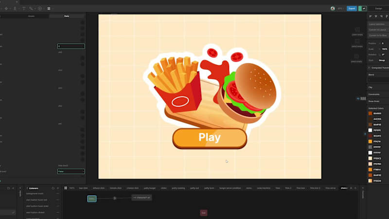 Cover image for Burger cafe simulator made entirely in rive. Made this fun g...