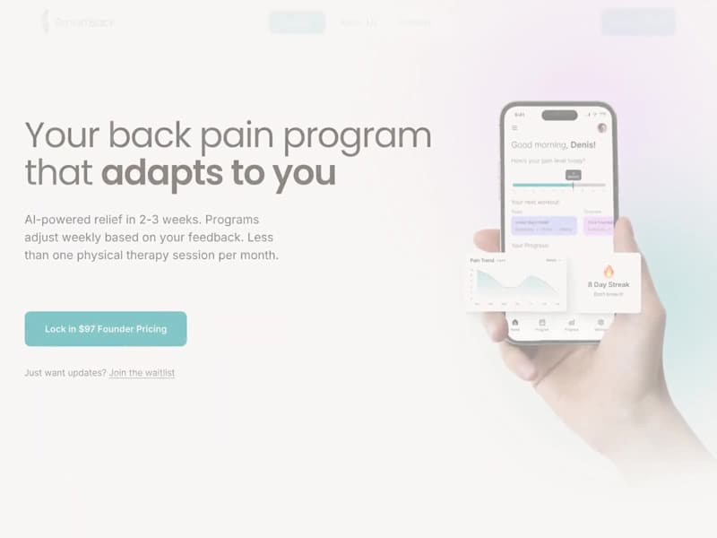 Cover image for SmartBack — AI Health & Fitness App Landing Page & Mobile UI