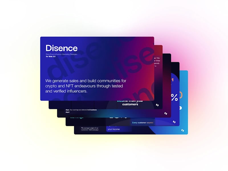 Cover image for Disence: Partner Presentation Design for Web3 Agency
