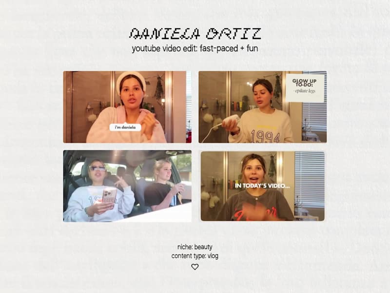Cover image for Fast-Paced, Personality-Led Vlog Editing for Daniela Ortiz