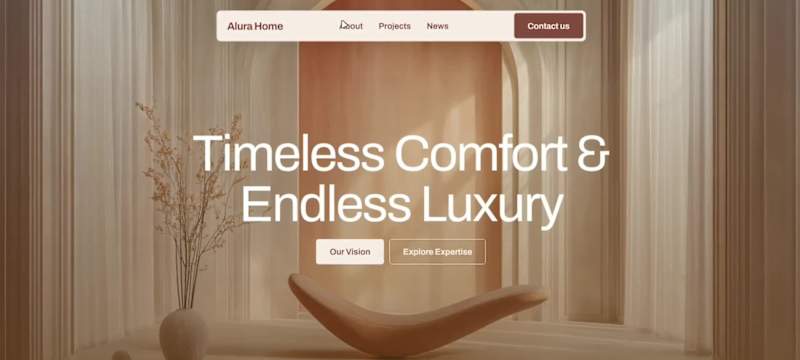 Cover image for Alura Home — Modern Furniture Website Design