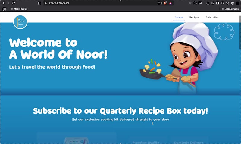 Cover image for Development of Aworldofnoor.com Website