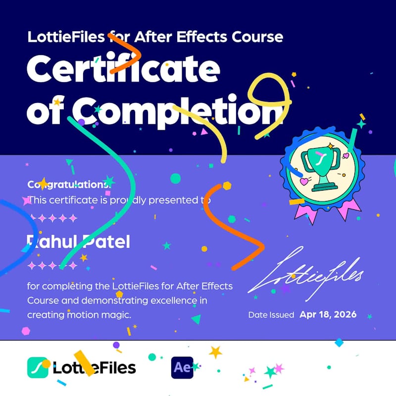 Cover image for LottieFiles for After Effects Certification