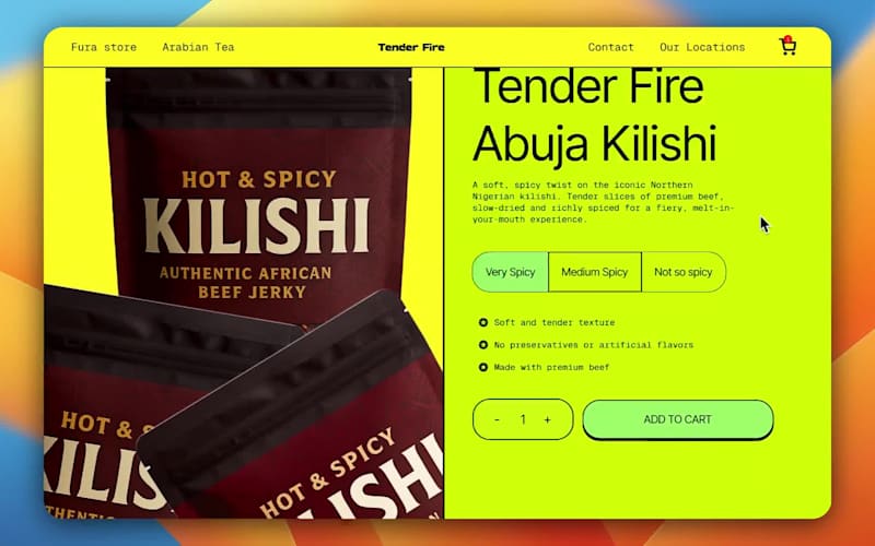 Cover image for Hot & Spicy Kilishi Product Page Design