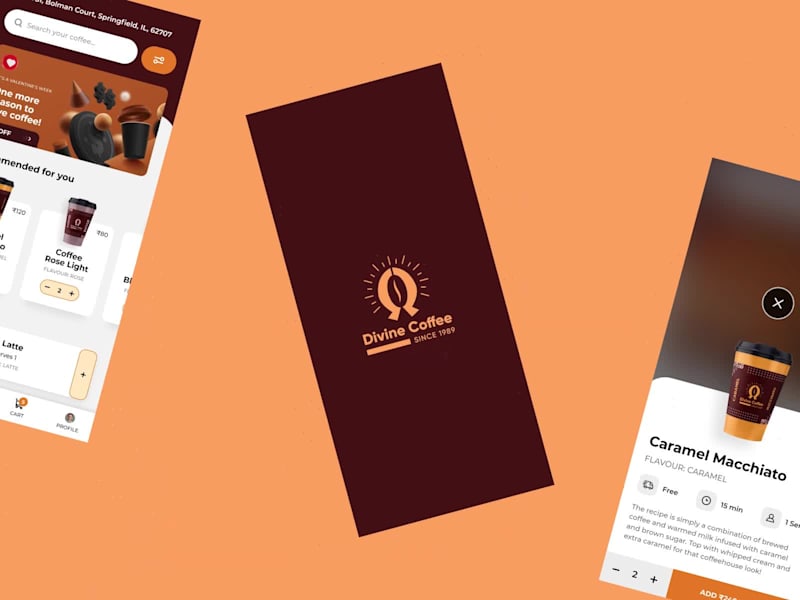 Cover image for DivineCoffee Mobile App Design