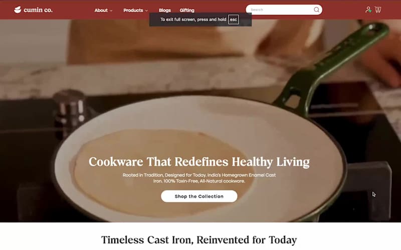 Cover image for Website Copywriting for Cumin Co's Premium Cookware Launch