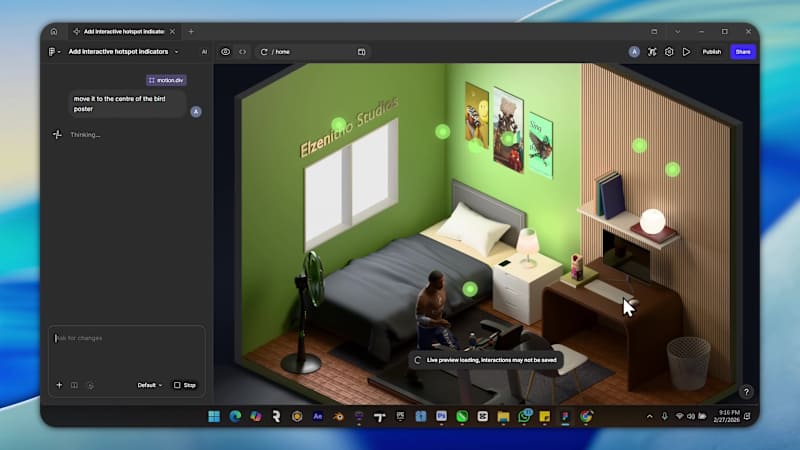Cover image for Explore My Unique Interactive 3D Portfolio Room in Figma