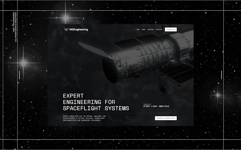 Cover image for Framer One-Page Website | US Space Engineering Startup