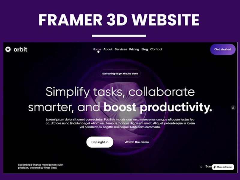 Cover image for ORBIT 3D Website Template Development