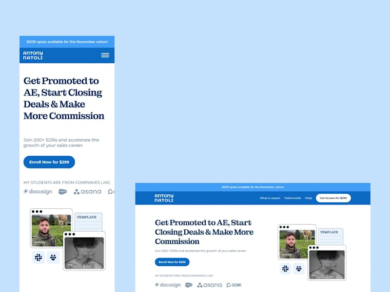 Cover image for Landing page design and development