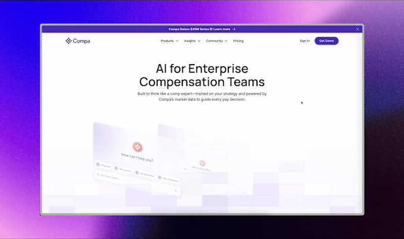 Cover image for Compa.ai homepage we did at