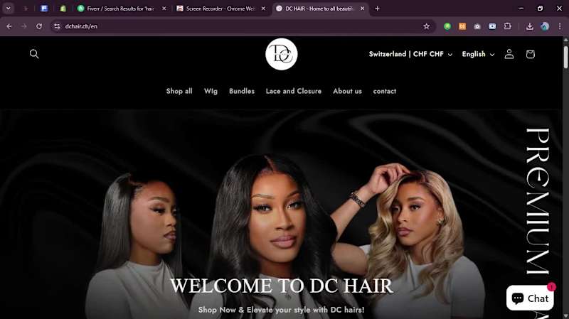 Cover image for Luxury Hair Shopify website for Dc hair