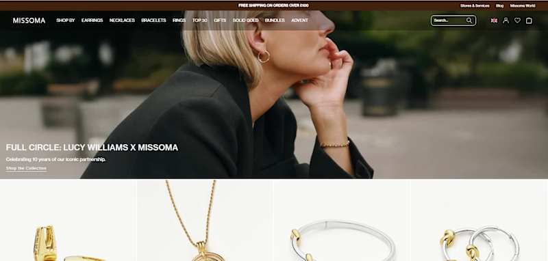 Cover image for Missoma E-Commerce Website Redesign & Development