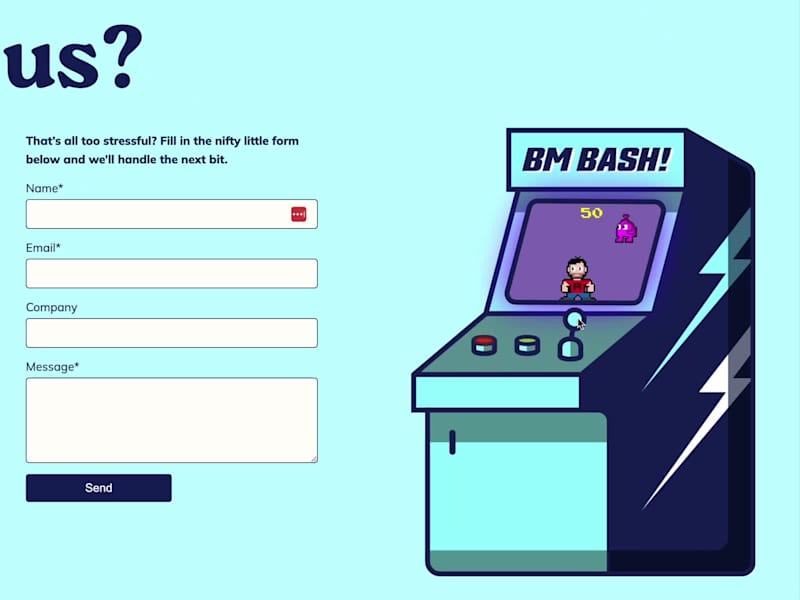 Cover image for Me: "So, this image of a games console on the contact page, ...