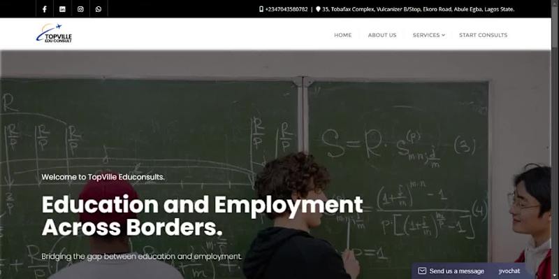 Cover image for Educational Travel Website Design for Topvilleduconsult