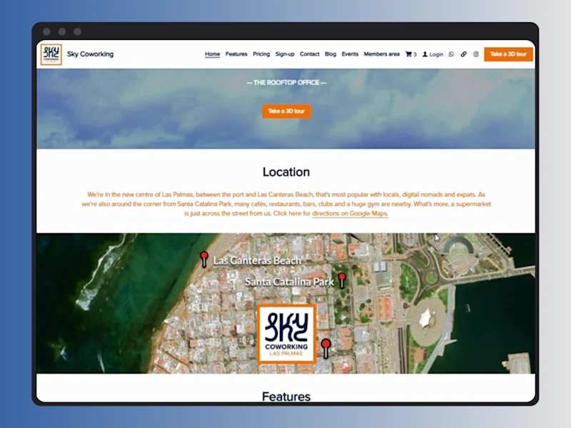 Cover image for Sky Coworking: Website Built for SEO Performance