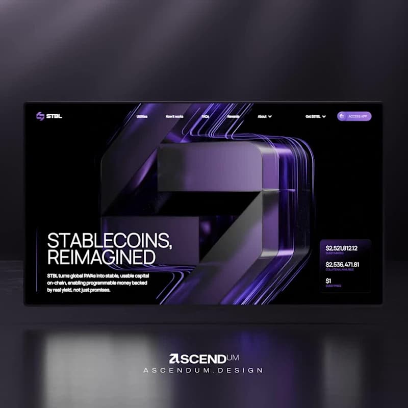 Cover image for Ascend the fold 1 / 50 Redesigned hero section for STBL, Web...