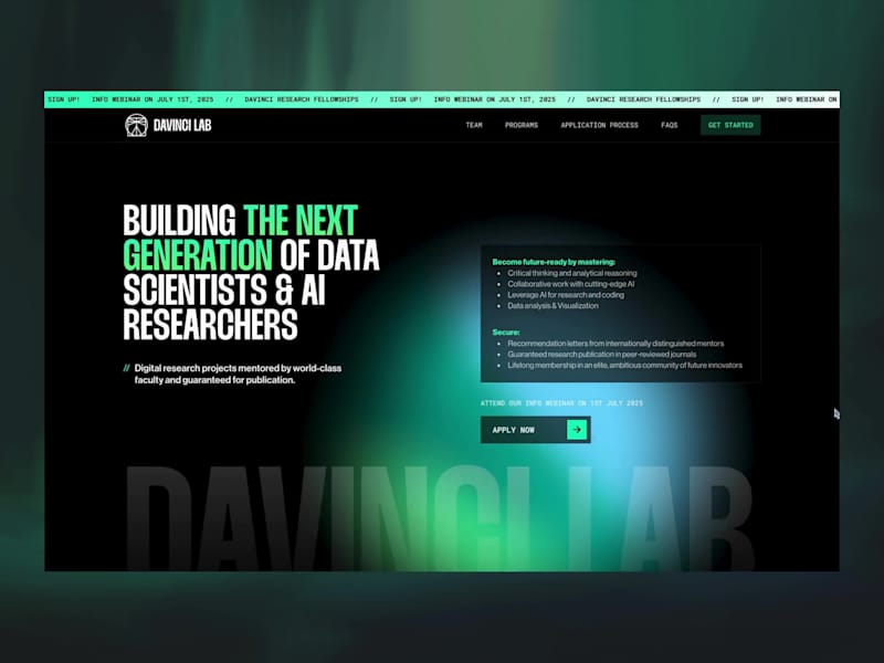 Cover image for Davinci Lab AI | Landing Page Design & Development