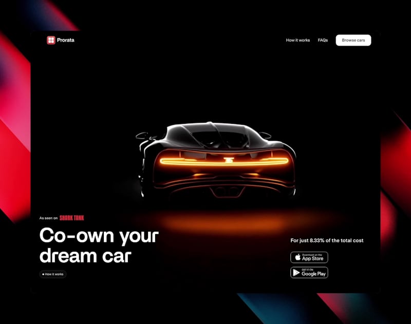 Cover image for Prorata Website Design for Luxury Car Co-Ownership