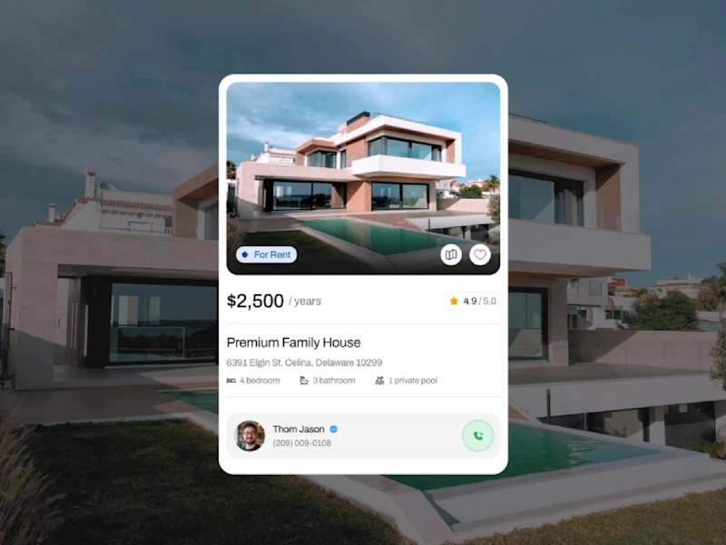 Cover image for Real Estate Listing Card UI Design