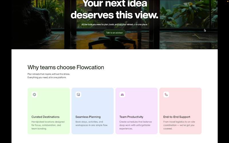 Cover image for Flowcation SaaS Landing Page for Teams