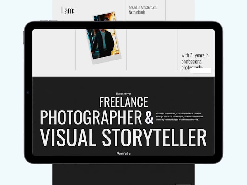 Cover image for Photography website. Done in @Framer I tried to explore the ...