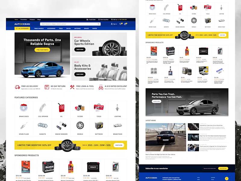 Cover image for Autoocean — Automotive E-commerce Store