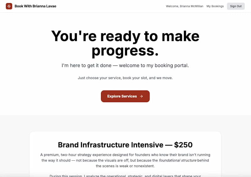 Cover image for Custom Booking & Operations System for Brianna Lavaé