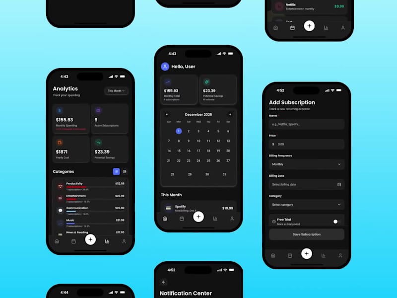 Cover image for 📱 Subscribly – A simple and smart subscription tracker buil...
