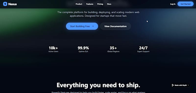 Cover image for Designed and shipped this with Replit Design Mode. No templa...