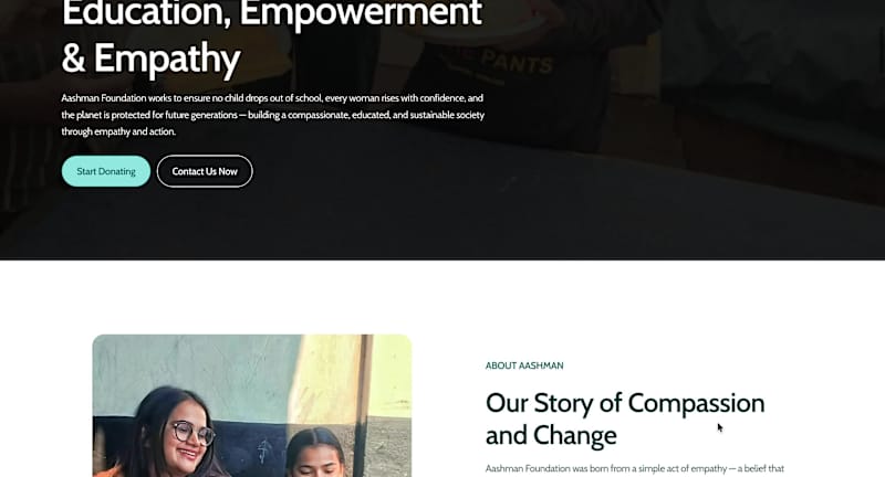 Cover image for Building a Donation and Impact Platform for Aashman Foundation