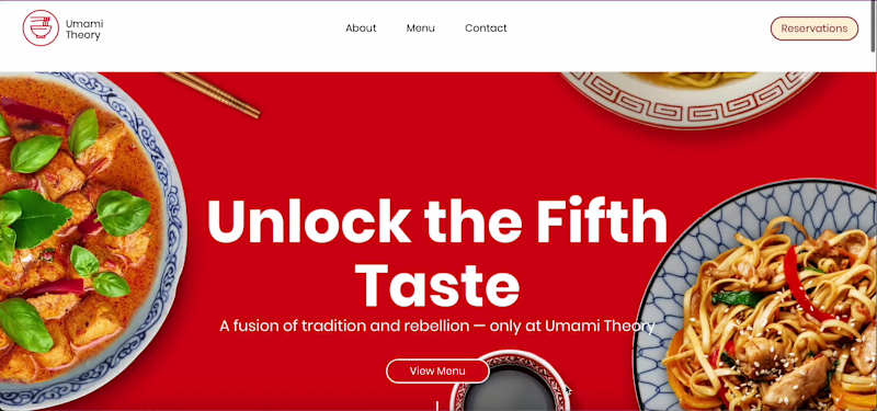 Cover image for Umami Theory Restaurant Website Design