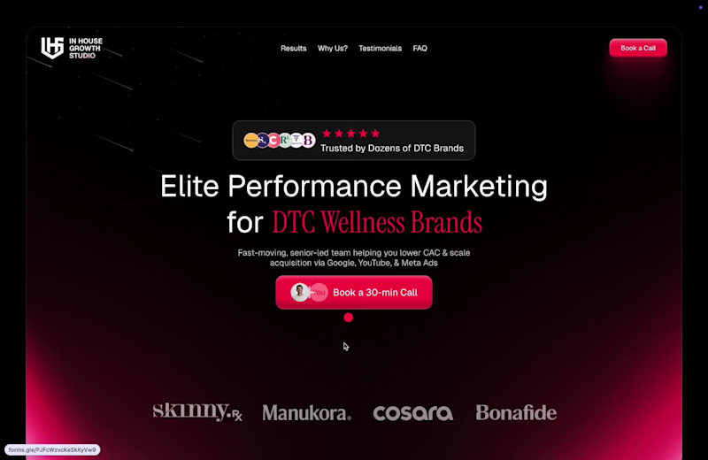 Cover image for InHouse Growth Studio — Website Design & Development