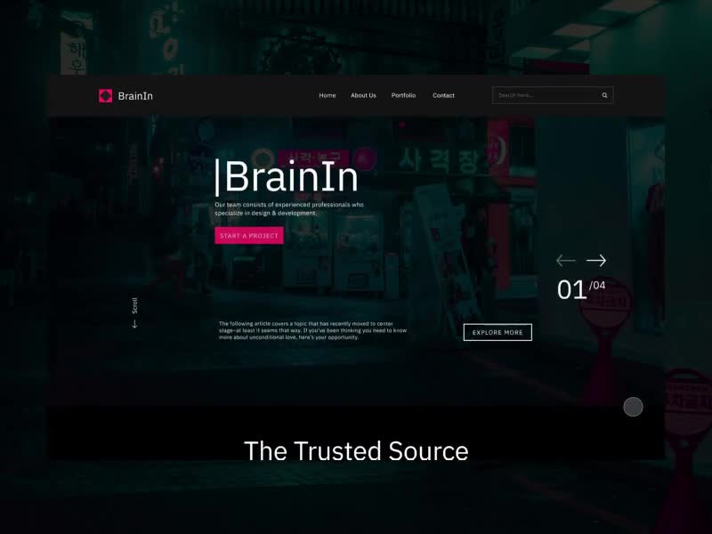 Cover image for BrainIn - One Page Design Concept