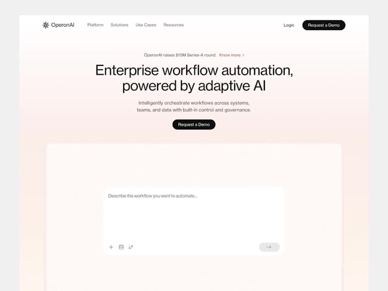 Cover image for Website hero section with product animation