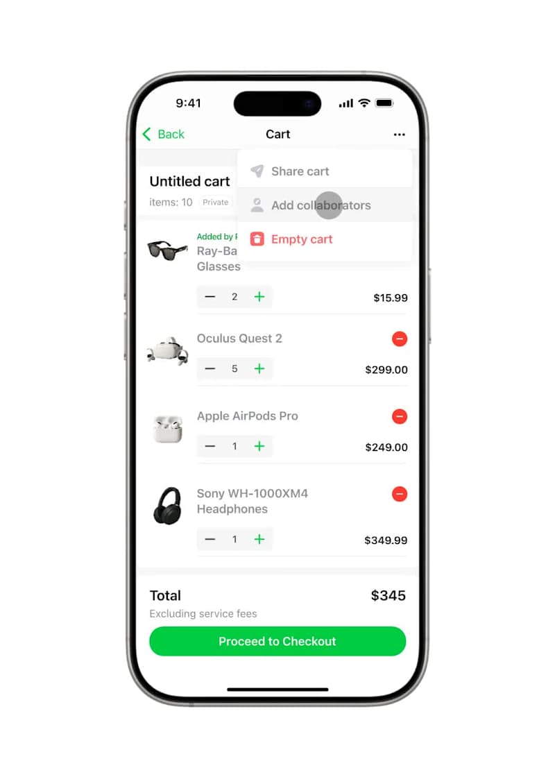 Cover image for Invite your friends to shop with you on the same Cart. Real ...