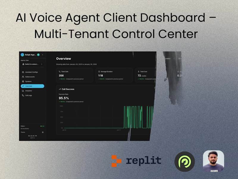 Cover image for AI Voice Agent Multi-Tenant Client Dashboard