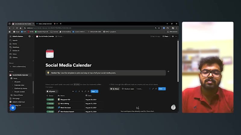 Cover image for Notion Content Calendar & Social