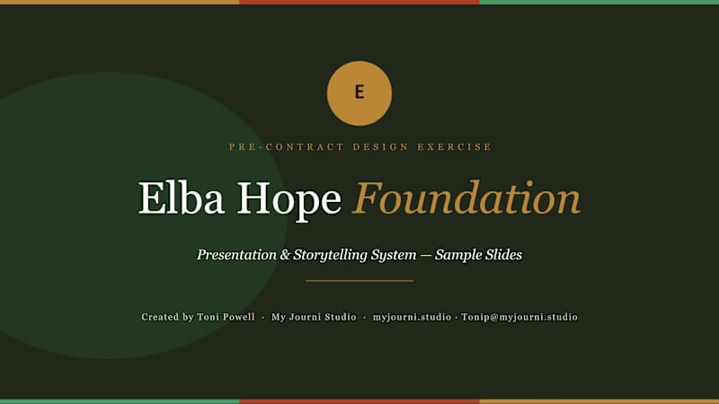 Cover image for "Elba Hope Foundation — Presentation