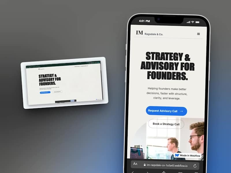 Cover image for IM Ragsdale & Co. Webflow Site Development