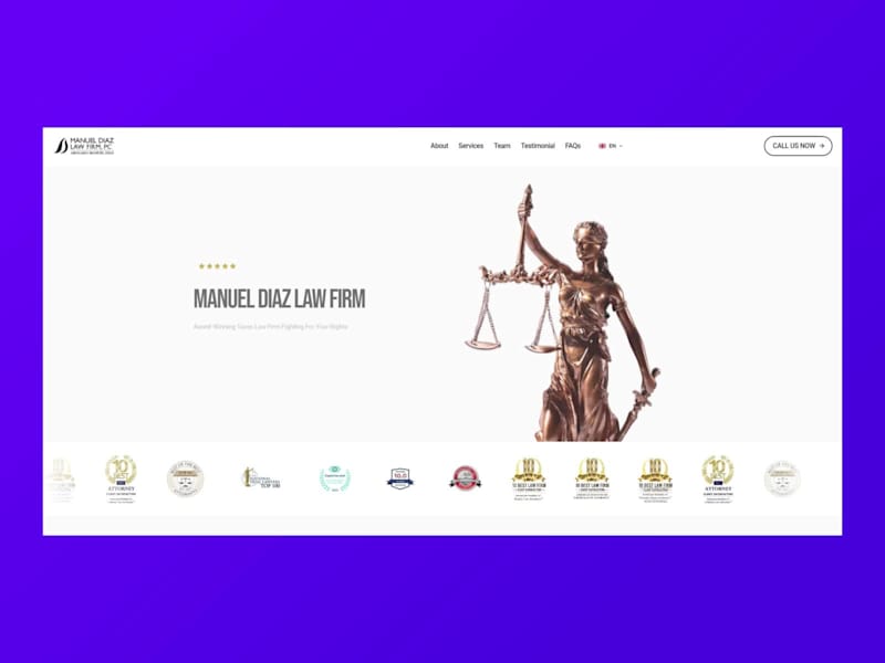 Cover image for Bilingual Website Redesign for Manuel Diaz Law Firm