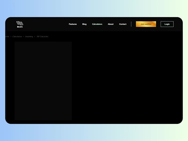 Cover image for Fintech startup calculator page web design